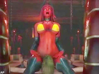 Succubus dominates an Elf making her lick her demon pussy