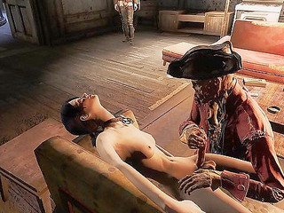 Fallout 4 Zombie Hancock gets fucked by shemale Trixy in asshole