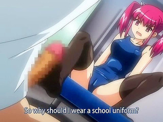 Petite hentai schoolgirl uses her foot to make a guy climax - compilation