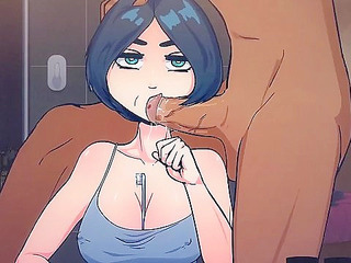 Time Stopped Brush - Short haired girl gets face fucked when time is stopped