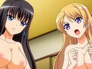 Eroge! Make Sexy Games 4 - Hentai blonde and brunette masturbate to get fucked first