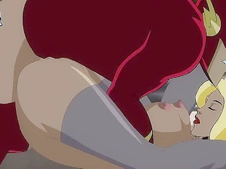 The flash gets a blowjob and titty fuck from a busty villain