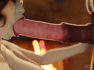 Dinner at Castle Dimitrescu - Busty mature vampire fucks Minotaur